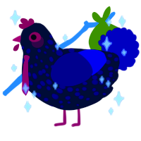 A cream and lemon chicken with a speckle pattern