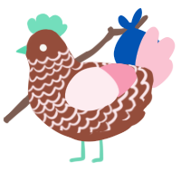 A russet and rose chicken with a lace pattern
