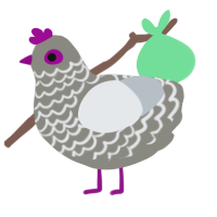 Soren, a ash and mist chicken with a lace pattern