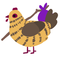 A honey and bark chicken with a bar pattern