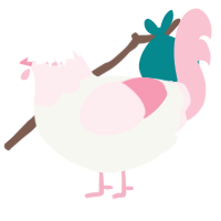 A white and rose chicken with a head pattern