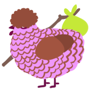 A lavender and russet chicken with a lace pattern