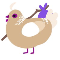 A beige and cream chicken with a neck-band pattern
