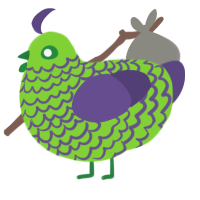 A grass and overcast chicken with a lace pattern