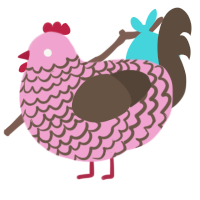 (unnamed), a pink and bark chicken with a lace pattern