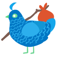 A sapphire and sky chicken with a lace pattern