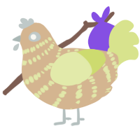 (unnamed), a beige and lemon chicken with a bar pattern