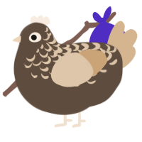 Drizzled Chocolate, a bark and beige chicken with a half-lace pattern