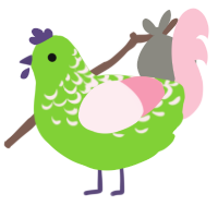 A grass and rose chicken with a half-lace pattern