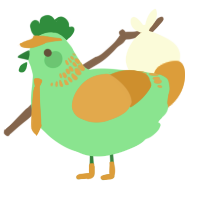 A spring and orange chicken with a neck-band pattern
