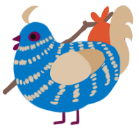 (unnamed), a sapphire and beige chicken with a bar pattern