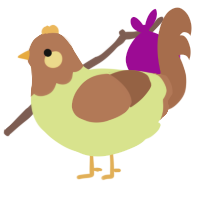 A lemon and brown chicken with a head pattern