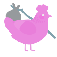 A leaf chicken with a neck-speckle pattern