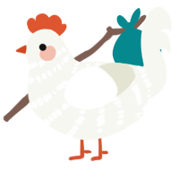 A white chicken with a bar pattern