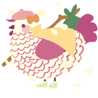 A white and amethyst chicken with a lace pattern