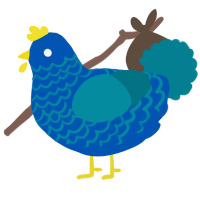 A ultramarine and sea chicken with a lace pattern