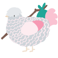 A mist and rose chicken with a lace pattern