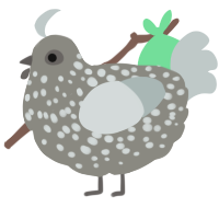 A ash and silver chicken with a speckle pattern