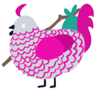 A mist and fuchsia chicken with a lace pattern