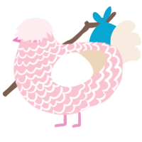 A rose and cream chicken with a lace pattern