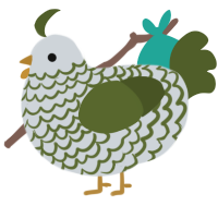 A mist and olive chicken with a lace pattern