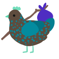 A bark and sea chicken with a speckle pattern