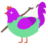 A spring and amethyst chicken with a head pattern