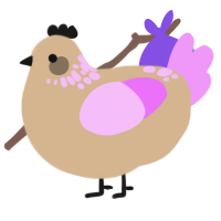 lavender tea, a beige and lavender chicken with a neck-speckle pattern