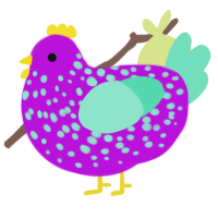 Psychedelic Dream, a amethyst and mint chicken with a speckle pattern