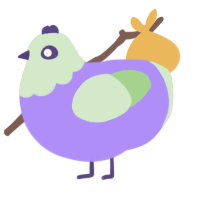 A lilac and gluppy chicken with a head pattern