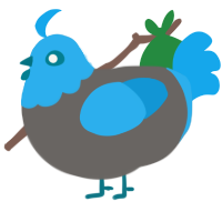 A grey and sky chicken with a head pattern