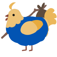 A ultramarine and honey chicken with a head pattern