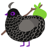 A black and grey chicken with a lace pattern