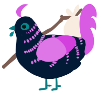 A tumblr and orchid chicken with a half-bar pattern