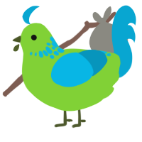 A grass and cerulean chicken with a neck-speckle pattern