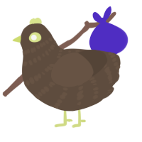 A bark chicken with a bar pattern