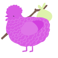 A orchid chicken with a lace pattern