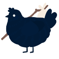 A tumblr chicken with a bar pattern