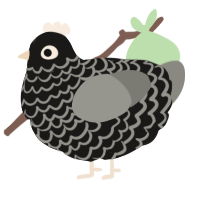 A sable and ash chicken with a lace pattern