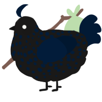 A sable and tumblr chicken with a speckle pattern