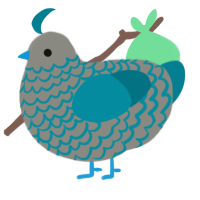 A ash and sea chicken with a lace pattern