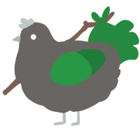 A grey and viridian chicken