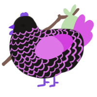 Cola gum, a sable and orchid chicken with a lace pattern