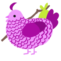 A lavender and plum chicken with a lace pattern