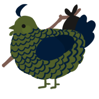 A olive and tumblr chicken with a lace pattern