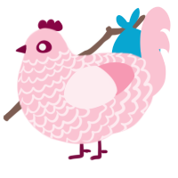 A rose chicken with a lace pattern