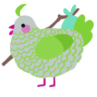 A silver and grass chicken with a lace pattern
