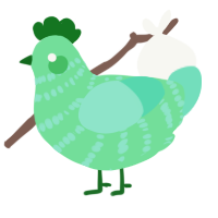 A spring and mint chicken with a bar pattern