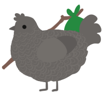 A grey chicken with a double-lace pattern