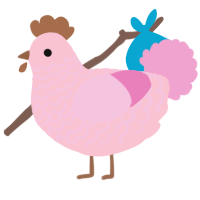 A rose and pink chicken with a lace pattern